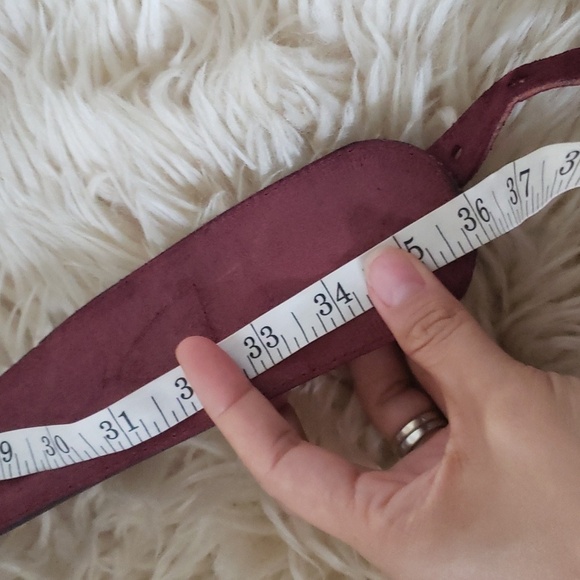 Kenzo vintage leather waist belt red wine colour size large made in france - Picture 7 of 8